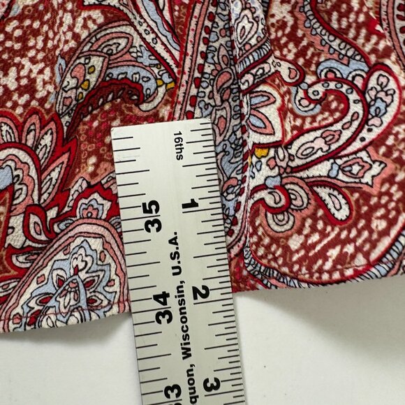 Talbots Midi Smocked Fit & Flare Dress Petite M MP Paisley 3/4 Tie Sleeve Boho - Picture 11 of 12
